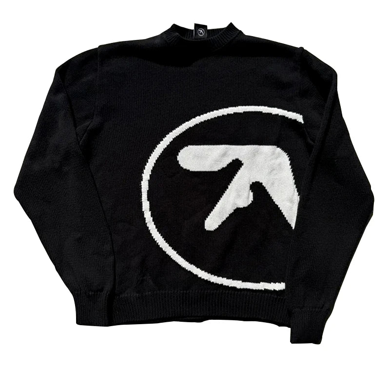 Men's Sweater Aphex Twin Knit Winter Oversized Vintage