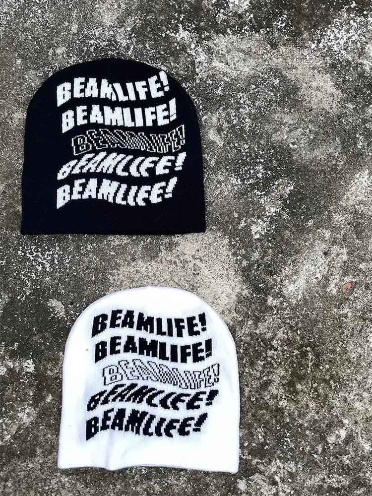 Beanie Y2k Knitted Letter Hip Hop Streetwear Wool